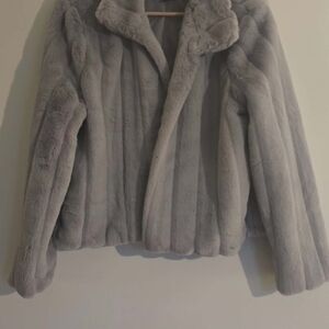 Elegant Gray Teddy Jacket